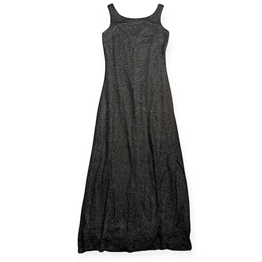 Harlow Nites black knit maxi beach coverup dress, size 12